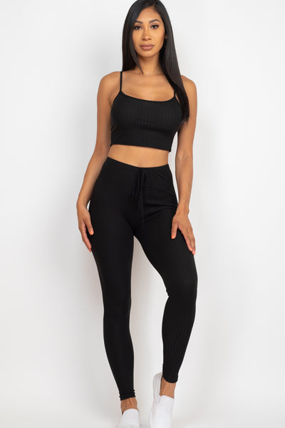 Cropped Cami Set (Black)