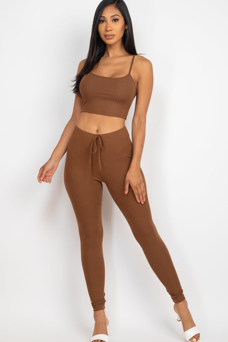 Cropped Cami Set (Brown) – The Trendy Babe
